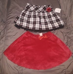 Bundle of 2 skirts 1- NWT 1-EUC RED/PLAID 10/12